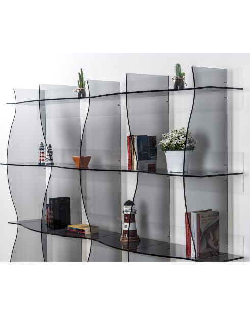 Bibliothèque Atmosphère fumé transparent - 180x30x180 cm