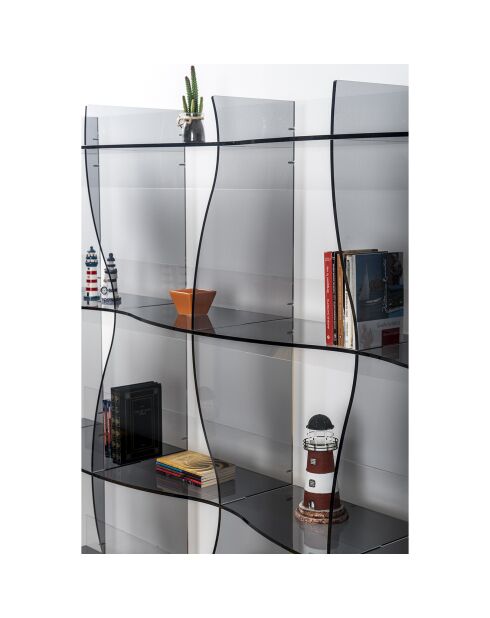 Bibliothèque Atmosphère fumé transparent - 180x30x180 cm