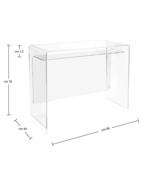 Console Moremore transparente - 99x40x76 cm