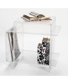 Table de chevet 70'S tavolino transparente - 45x34.5x47.5 cm