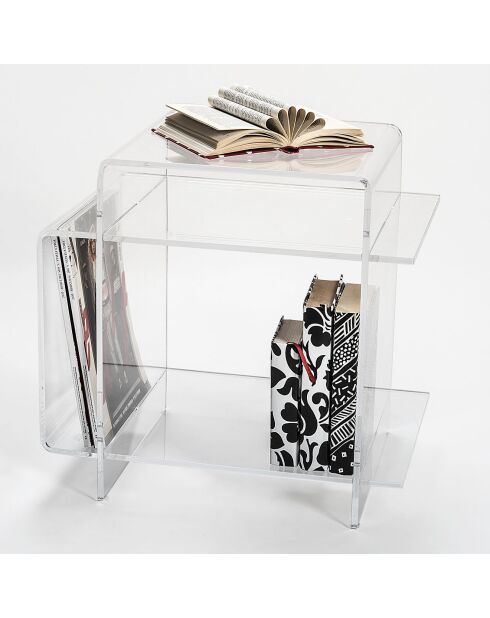 Table de chevet 70'S tavolino transparente - 45x34.5x47.5 cm