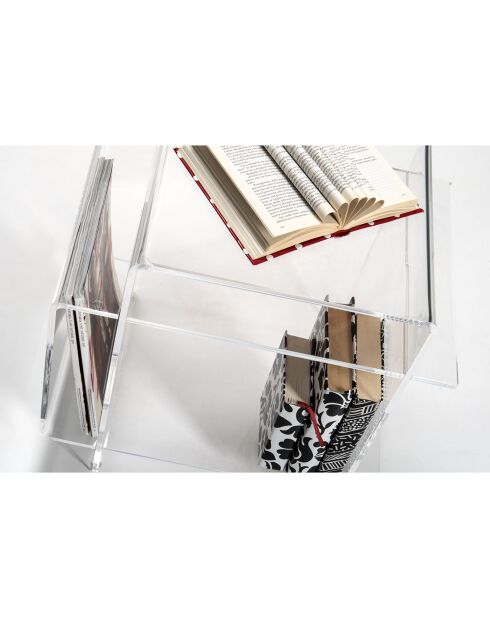 Table de chevet 70'S tavolino transparente - 45x34.5x47.5 cm