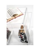 Table de chevet 70'S tavolino transparente - 45x34.5x47.5 cm