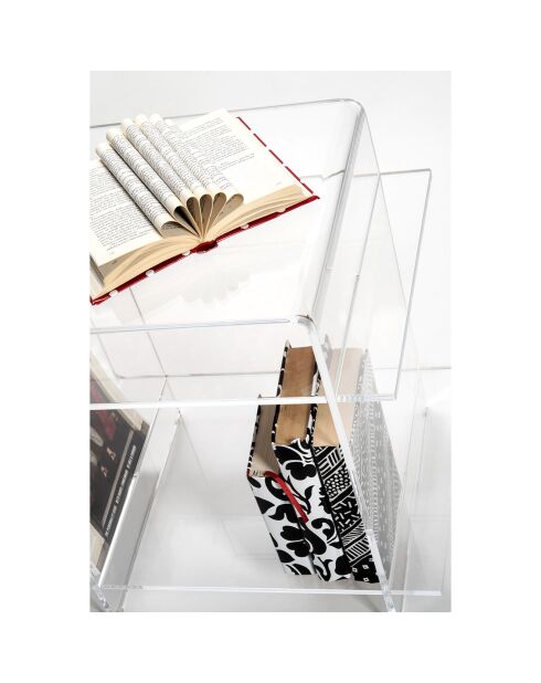 Table de chevet 70'S tavolino transparente - 45x34.5x47.5 cm