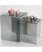 2 Tables basses 80'S fumé transparent