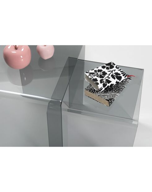 2 Tables basses 80'S fumé transparent