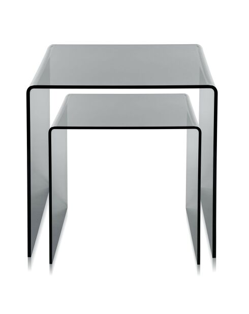 2 Tables basses 80'S fumé transparent