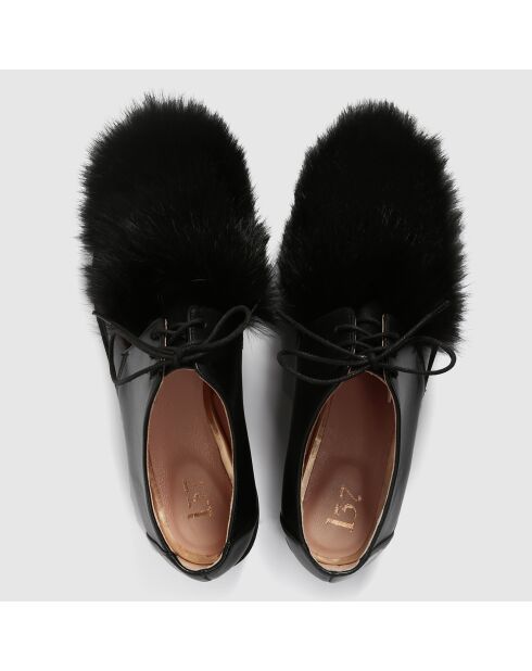 Derbies en Cuir & fourrure de lapin Cosmic Girl noires