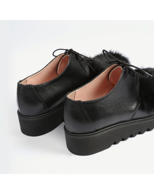 Derbies en Cuir & fourrure de lapin Cosmic Girl noires