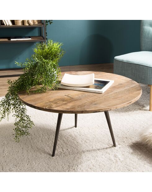 Sixtinischer Teakholz-Couchtisch - D.75xH.40 cm