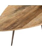 Table basse ovoide Sixtine teck - 75.5x70x40 cm