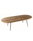 Table basse ovale Sixtine teck - 120x50x35 cm