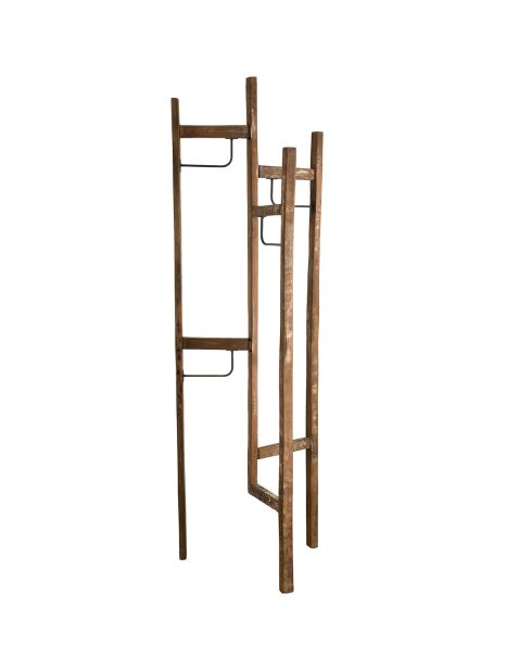 Porte-manteau 3 ventaux sixtine teck - 57x50x199 cm