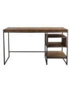 Bureau 1 niche & 1 tablette Sixtine teck - 140x70x78.5 cm