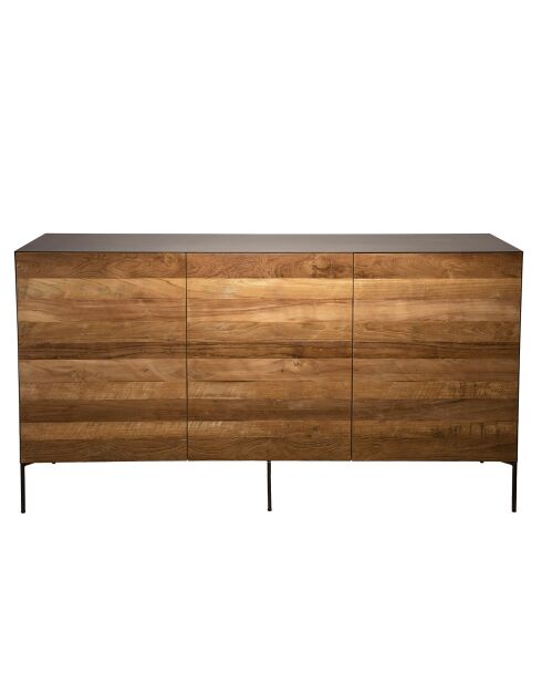 Buffet 3 portes Maxence teck - 166x45x92 cm