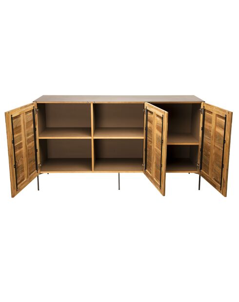 Buffet 3 portes Maxence teck - 166x45x92 cm