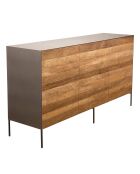 Buffet 3 portes Maxence teck - 166x45x92 cm