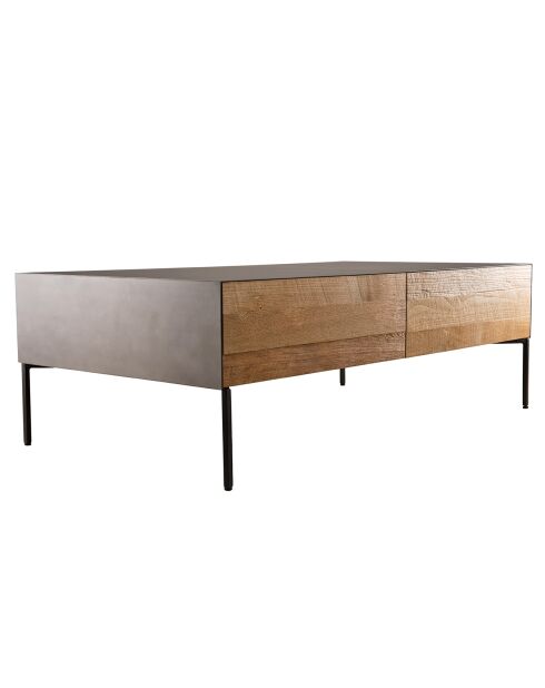 Table basse 2 tiroirs Maxence teck - 111x60x37 cm