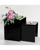 2 Tables basses 80'S noir transparent