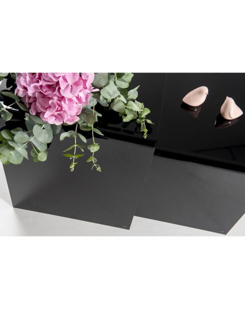 2 Tables basses 80'S noir transparent