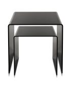 2 Tables basses 80'S noir transparent