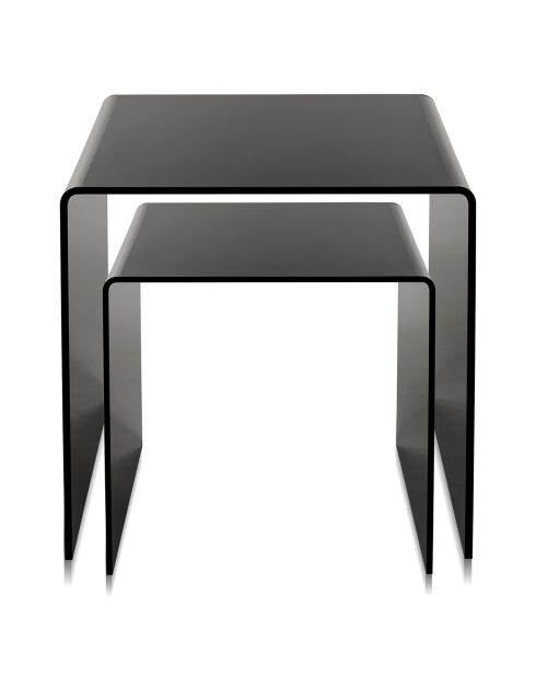 2 Tables basses 80'S noir transparent