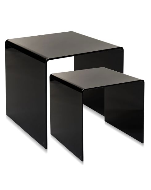 2 Tables basses 80'S noir transparent