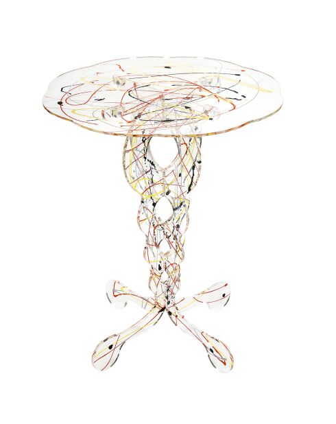 Table basse Arabesque multicolore - D.50xH.60 cm