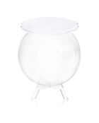 Table basse Sphérique blanc/transparent - D.40xH.45 cm