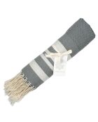 Hamptons Middelgrijze honingraat Fouta - 100x200 cm