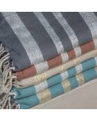 Hamptons Middelgrijze honingraat Fouta - 100x200 cm