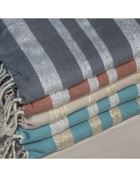 Hamptons Middelgrijze honingraat Fouta - 100x200 cm