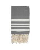 Hamptons Middelgrijze honingraat Fouta - 100x200 cm