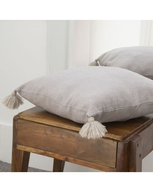 Housse de coussin unie taupe - 50x50 cm