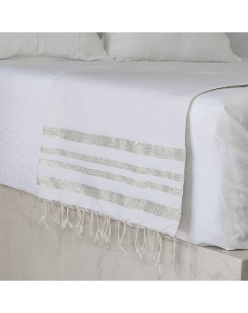 Mantel blanco Hamptons de 200 g/m², 100% algodón