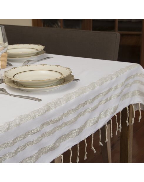 Mantel blanco Hamptons de 200 g/m², 100% algodón