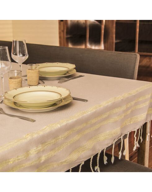 Mantel Hamptons beige de 200 g/m², 100% algodón