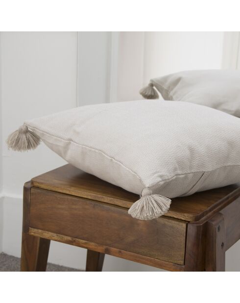 Housse de coussin unie taupe clair - 50x50 cm