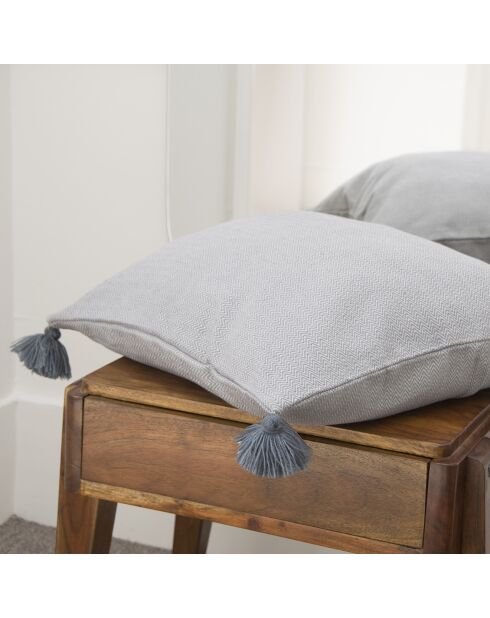 Housse de coussin unie gris moyen - 50x50 cm