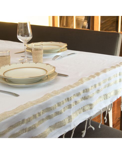 Mantel blanco Hamptons de 200 g/m², 100% algodón