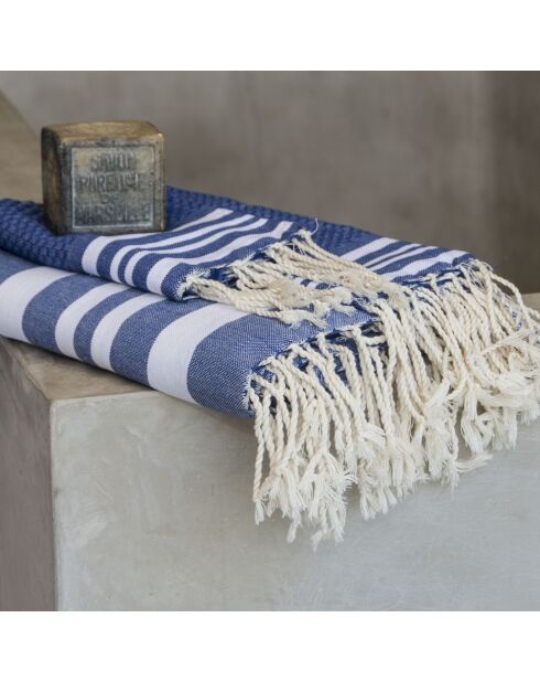Hamptons Griechisches Badezimmer-Set, blau/weiß, 3-teilig