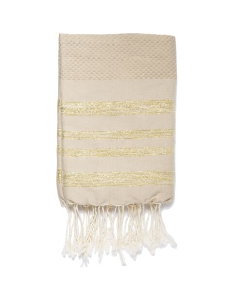 Fouta a nido d'ape Hamptons beige - 100x200 cm