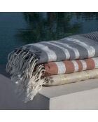 Fouta a nido d'ape Hamptons beige - 100x200 cm