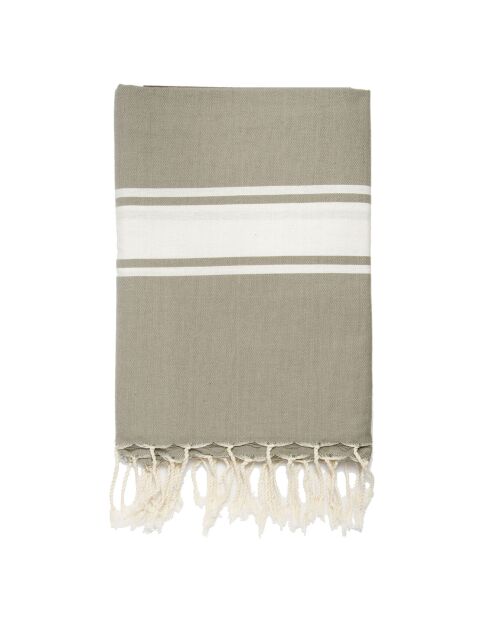 Mantel 100% algodón 200 g/m² Saint-Tropez marrón claro/blanco