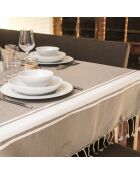 Mantel 100% algodón 200 g/m² Saint-Tropez marrón claro/blanco