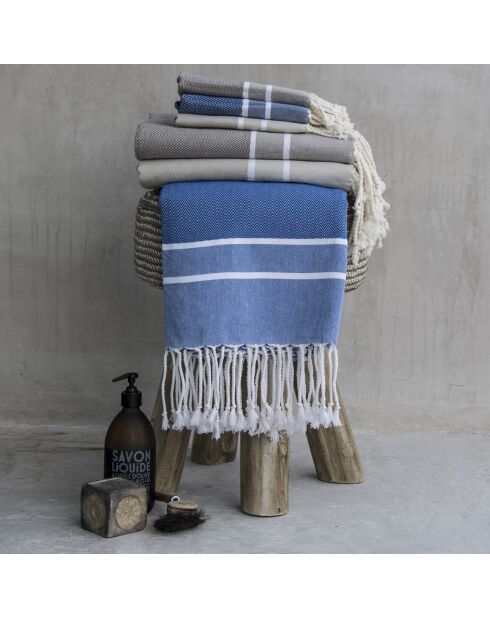 Badezimmer-Set Stockholm, Taupe/Weiß, 3-teilig