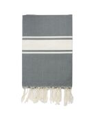 Mantel Saint-Tropez, 100% algodón, 200 g/m², color gris medio y blanco