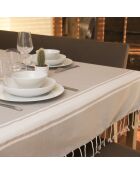 Mantel Saint-Tropez, 100% algodón, 200 g/m², color gris perlado y blanco