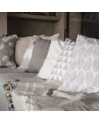 Plaid 100% Coton 340 g/m² Chevron Stockholm taupe/blanc