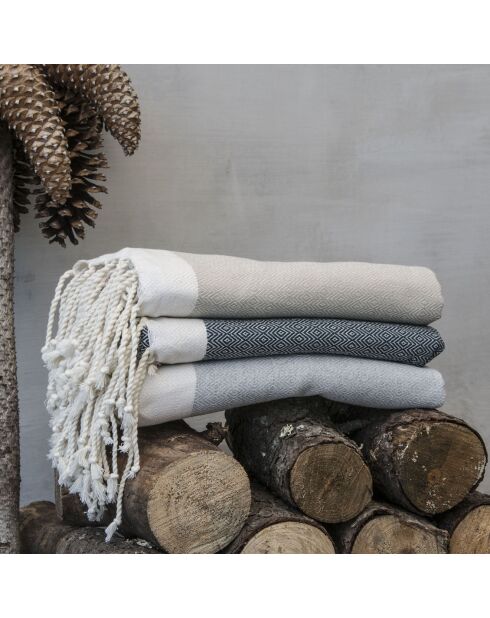 Fouta a nido d'ape Hamptons beige - 100x200 cm